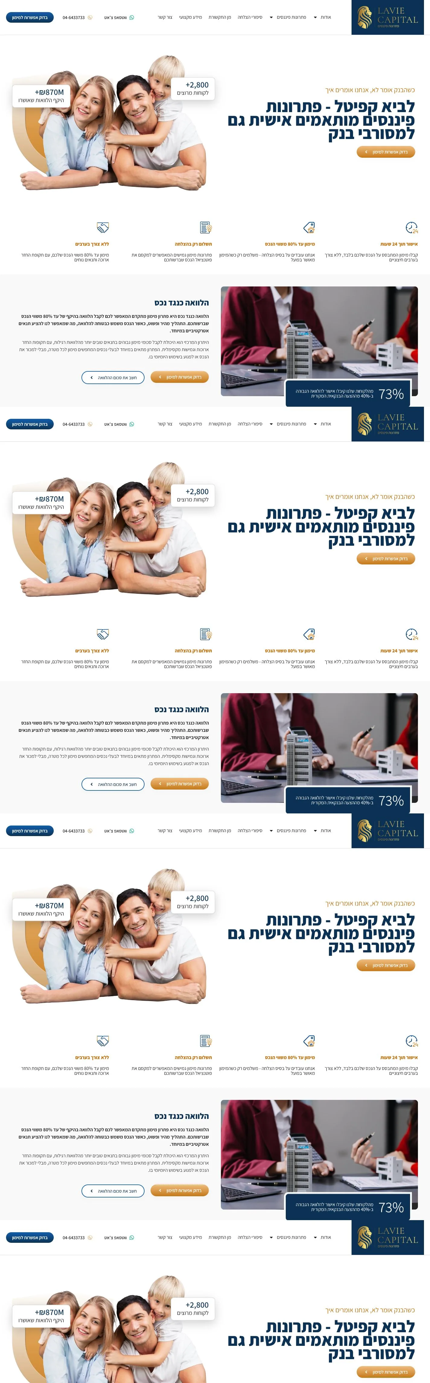 עמוד הבית המלא של Lavi Capital בדסקטופ